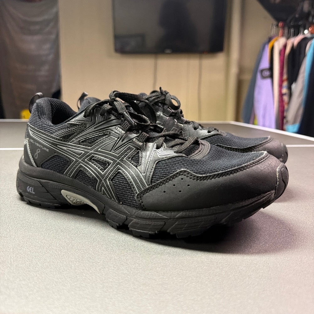 ASICS Gel Venture 8 Extra Wide Black Running Walking Shoes Men's US 8 4E